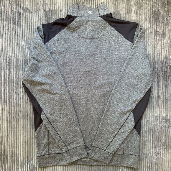 Michigan State MSU Spartans Pullover 1/4 Zip Gray Black Mens Medium Cutter Buck - Picture 2 of 15